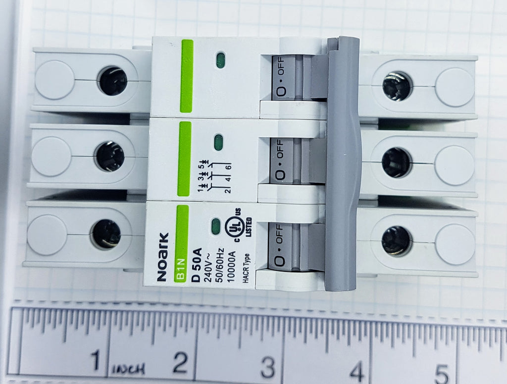 Noark Breaker, 3 Pole, 50 Amp, 240VAC Rated
