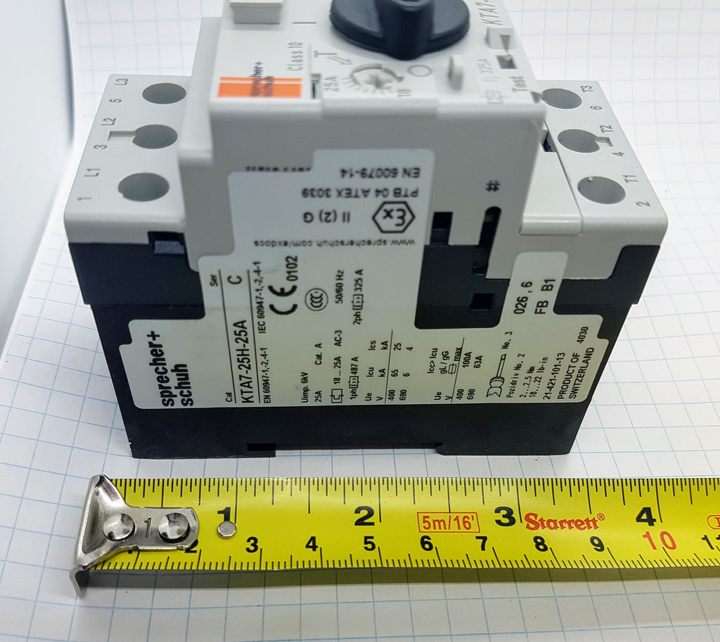 Sprecher Motor Circuit Controller, 18-25A, High Interrupting Capacity, Frame Size 25