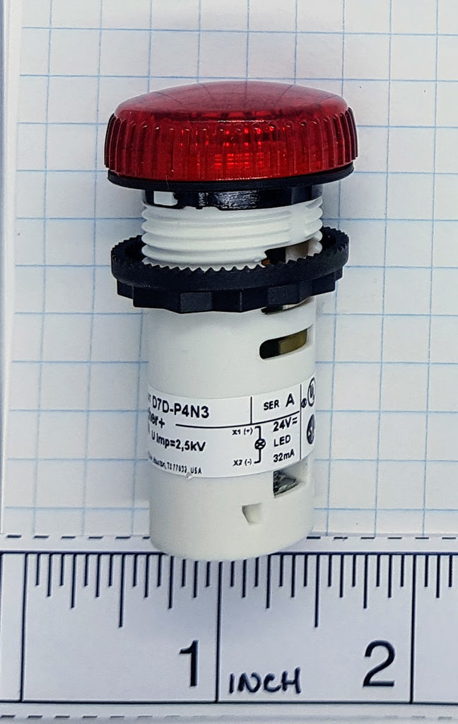 S+S LED Pilot Light & Lens, Red, 24v AC/DC