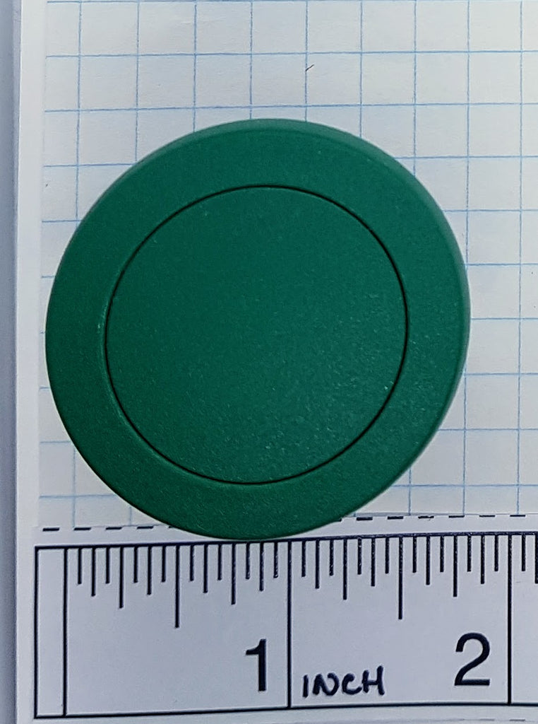 S+S Push Button, Green, Mushroom, Momentary, Plastic, 40mm Top