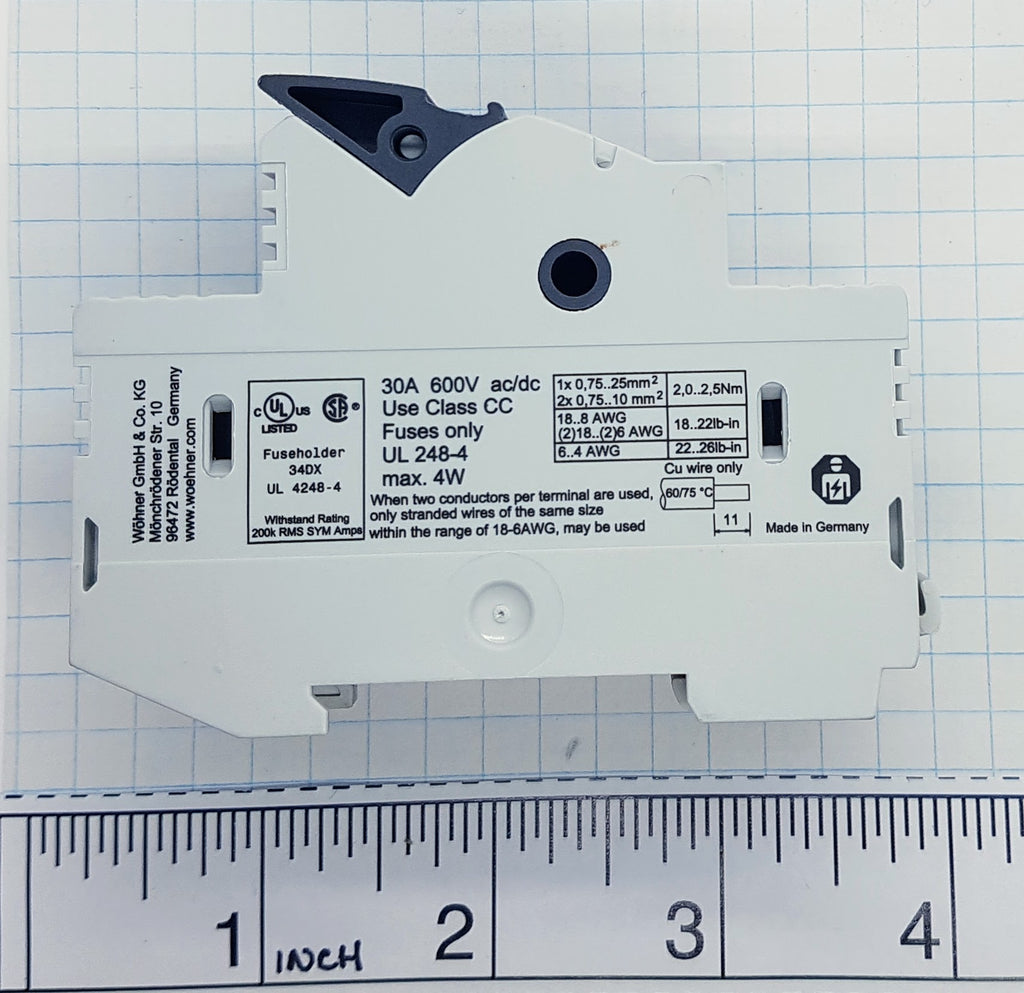 S+S Fuse Holder, 2 Pole, Finger Safe, (R) Class CC Fuses