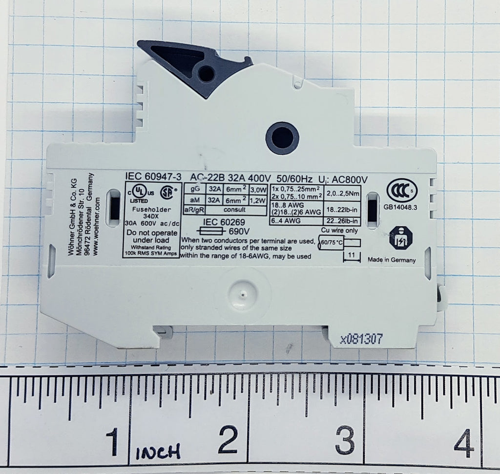 S+S FH8 Fuse Holder, Midget, 1-Pole - w/Blown Fuse LED