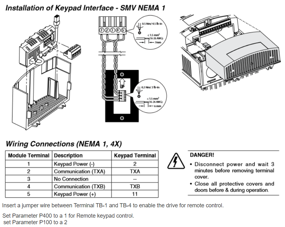 Lenze AC Tech VFD - Remote Keypad for ESV up to 10HP Variable Frequency Drive