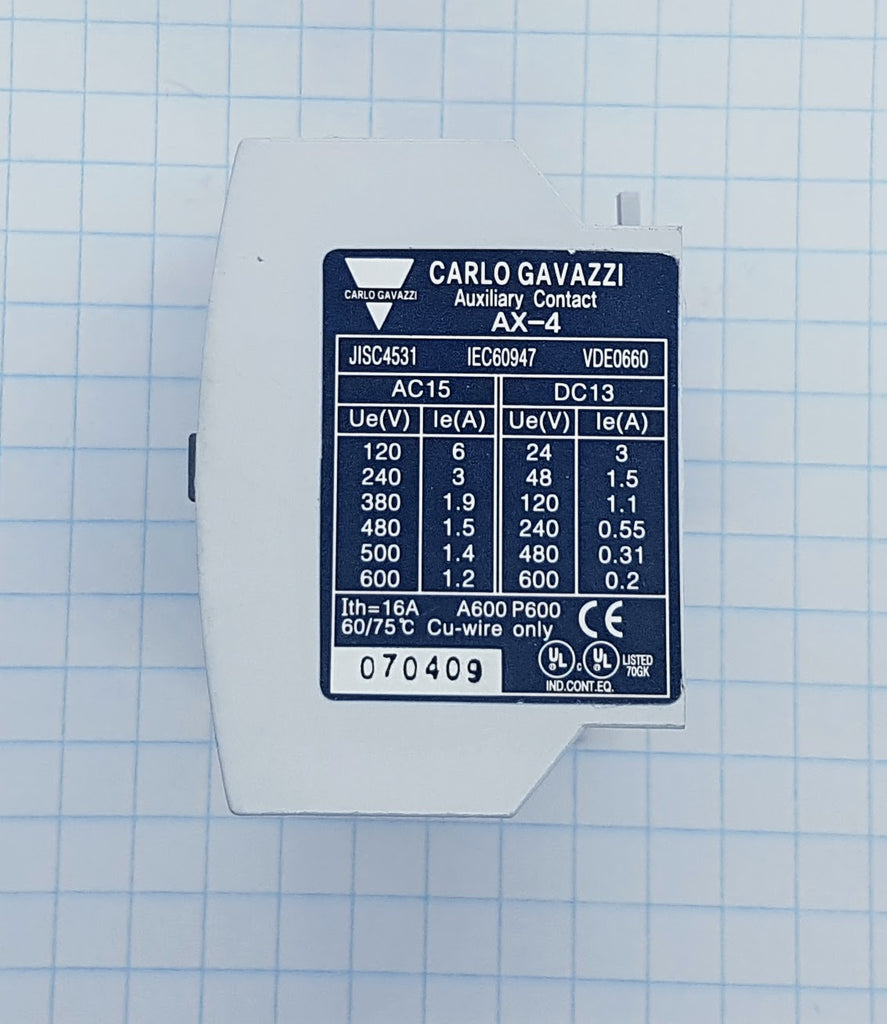 Carlo Front mount auxiliary 3NO 1NC for CC12..150