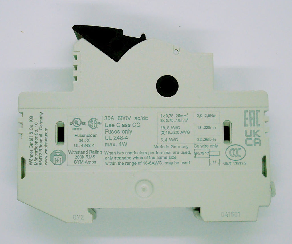 S+S Fuse Holder, 1 Pole, Finger Safe, (R) Class CC Fuses