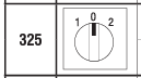 S+S Hand assembly Silver Legend, Black Handle, For Rotary Cam Switch or 3 pole changeover, Faceplate labeled 1-0-2, 64 x 64