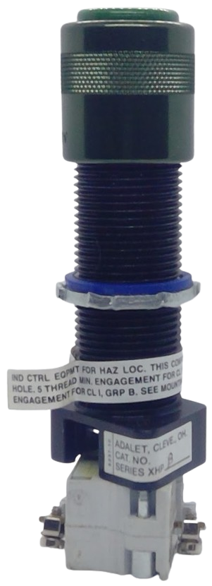 600v Explosion Proof Momentary Pushbutton (Green) w/ NO Contact Block