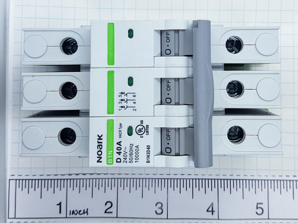 Noark Breaker, 3 Pole, 40 Amp, 240VAC Rated