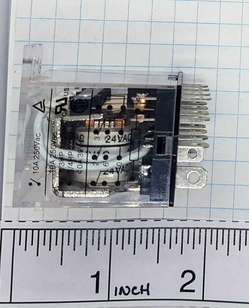 Carlo Relay, 4 Pole, 14 Pin, 24VAC, 85mA, Flange Mount