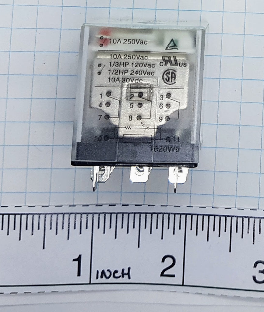 Carlo Relay, 3 Pole, 11 Pin, 120VAC, 14.5mA