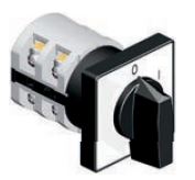 32 Amp - On-Off -  Momentary -3 pole - Cam Switch - c/w Black knob handle