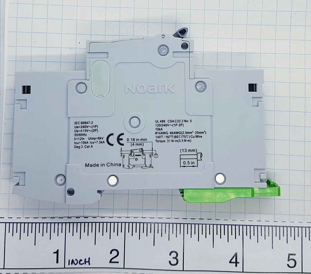 Noark Breaker, 1 Pole, 15 Amp, 250VAC/60VDC Rated