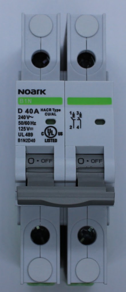 Noark Breaker, 2 Pole, 40 Amp, 250VAC/60VDC Rated