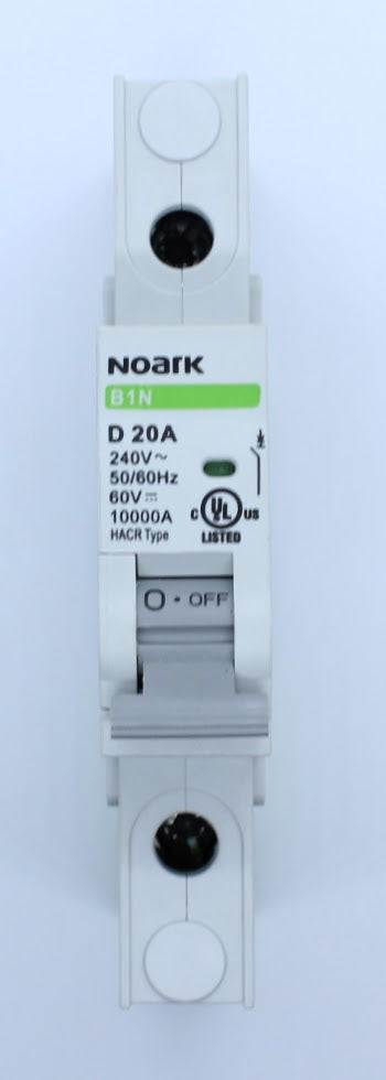 Noark Breaker, 1 Pole, 20 Amp, 240VAC/ 60VDC Rated