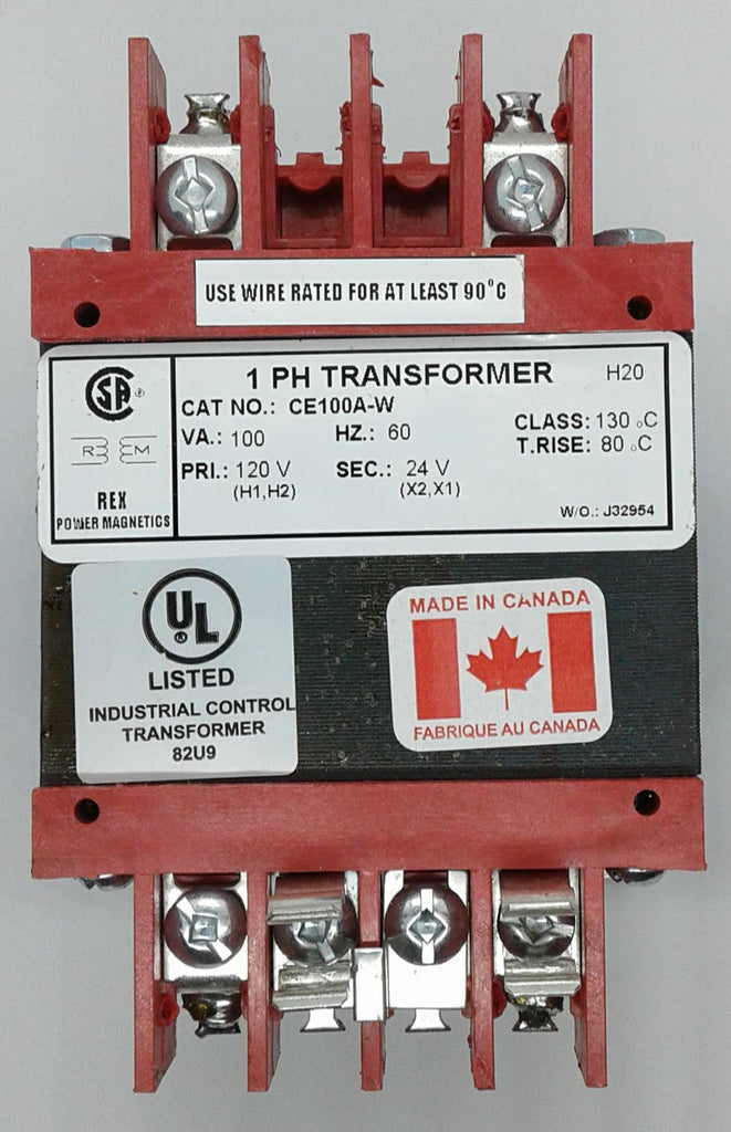 Rex Control Transformer - 100VA, 120/24v