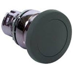 S+S Push Button, Black, Mushroom, Momentary, Metal, 40mm Top