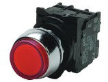 S+S Standard Pushbutton, Red, Extended, Illuminated, 120v, 1NC