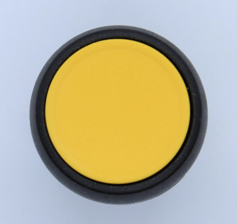 S+S Push Button, Yellow, Plastic, Flush