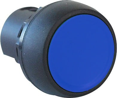 S+S Push Button, Blue, Plastic, Flush