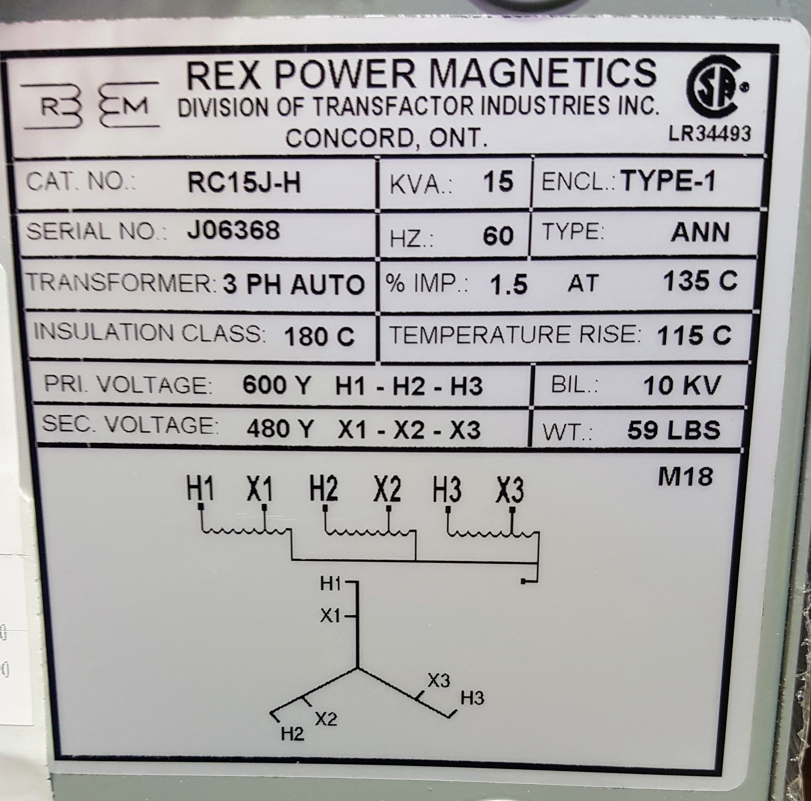 Rex Auto Transformer - 600/480v - 15KVA - 3 Phase – Electram