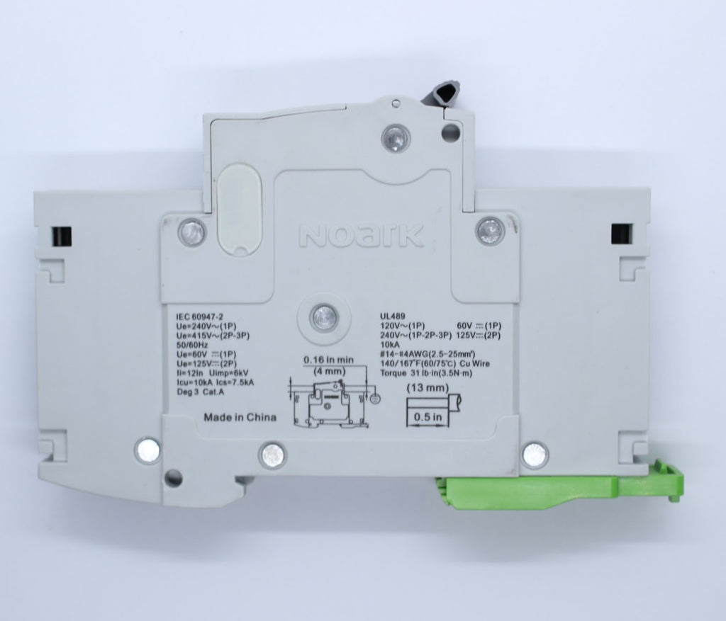 Noark Breaker, 1 Pole, 20 Amp, 250VAC/60VDC Rated