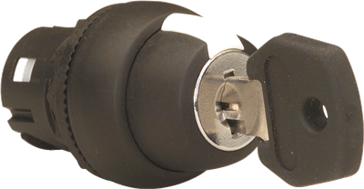 S+S Selector Switch w/ Key, 3-Position, Key Released in Center Position
