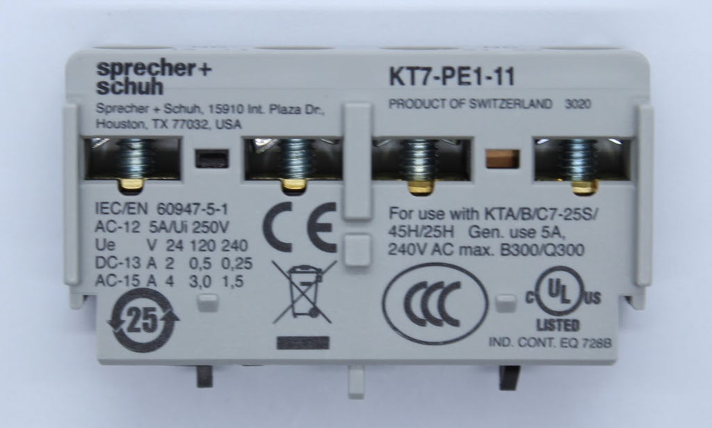 S+S AUX FRONT MT 1NO 1NC, KT7-PE1-11