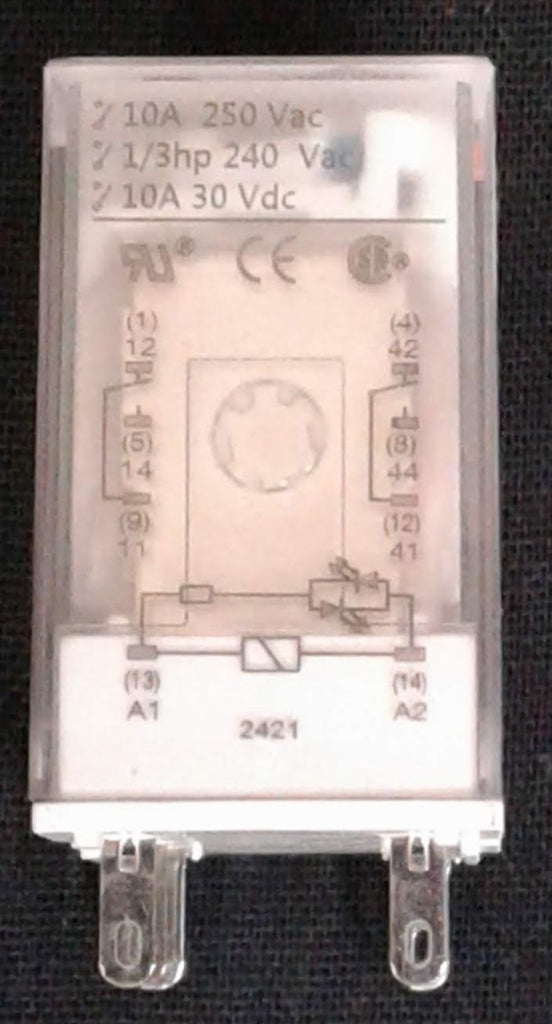 Carlo Relay, 2 Pole, 8 Pin, 10A, 120VAC  -  Being replaced by RMIA210115/120VAC