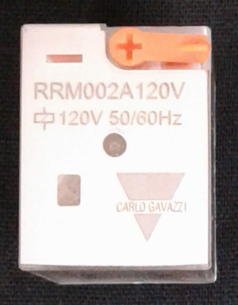 Carlo Relay, 2 Pole, 8 Pin, 10A, 120VAC  -  Being replaced by RMIA210115/120VAC