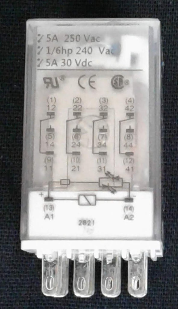 Carlo Relay, 4 Pole, 14 Pin, 5A, 24VDC  -  replaced by RMIA4524VDC