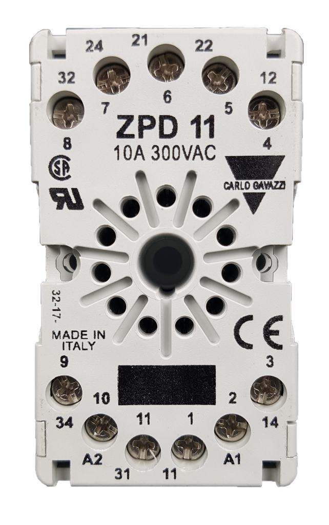 Carlo Base for RCP/RCI 11003 Relays or FMB Timers, 11 Pin, Clamp