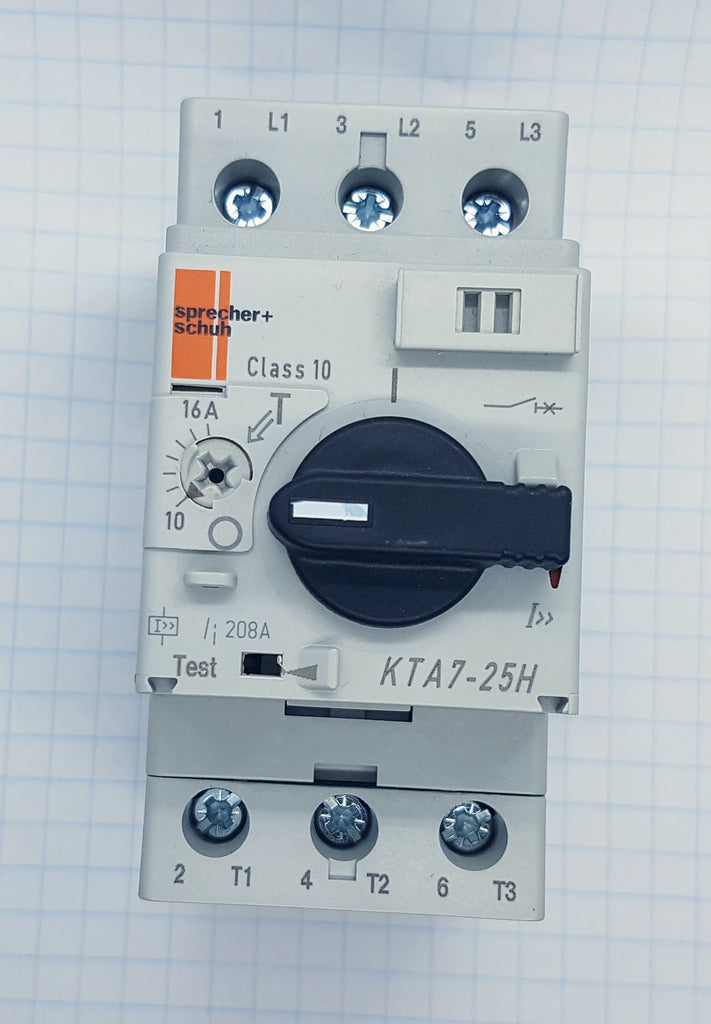 Sprecher Motor Circuit Controller, 10-16A, High Interrupting Capacity, Frame Size 25
