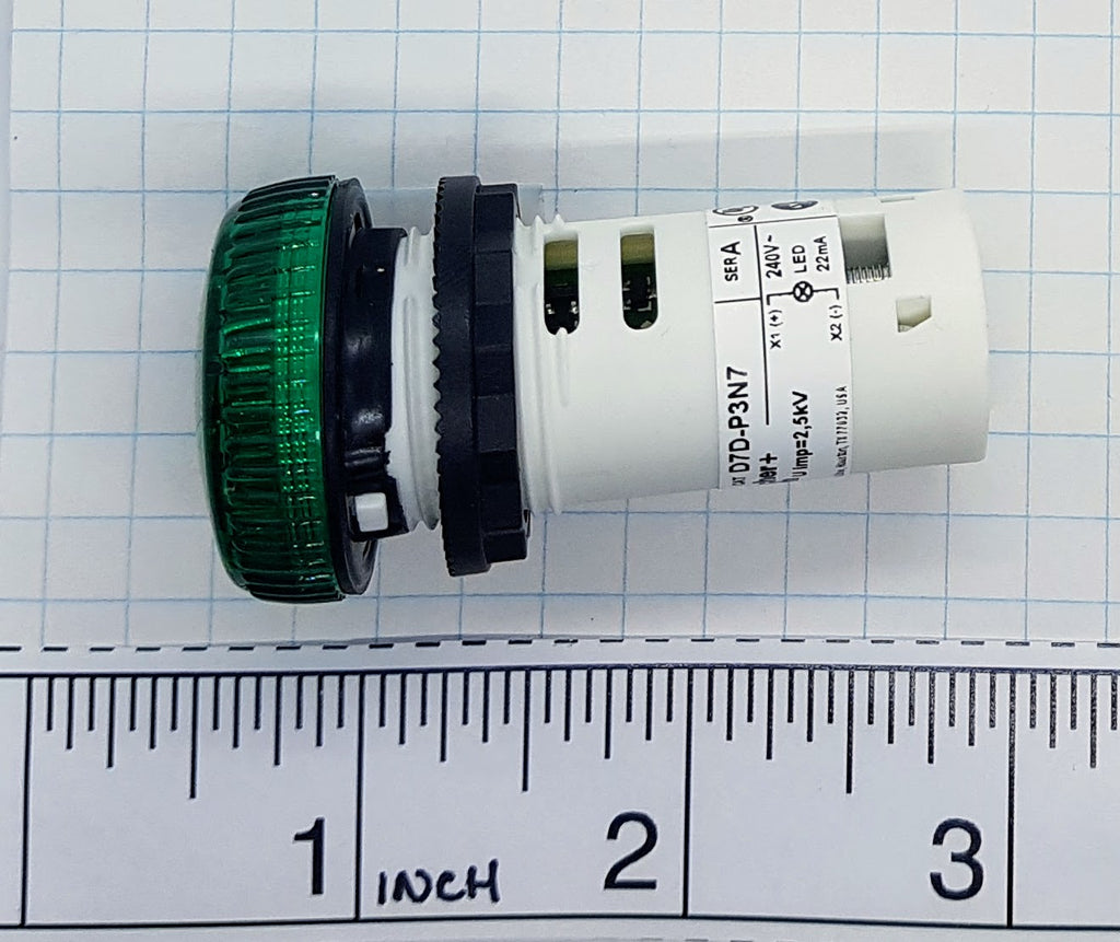 S+S LED Pilot Light & Lens, Green, 240v