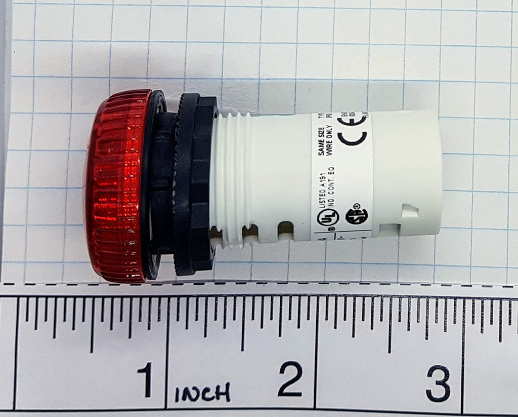 S+S LED Pilot Light & Lens, Red, 240v