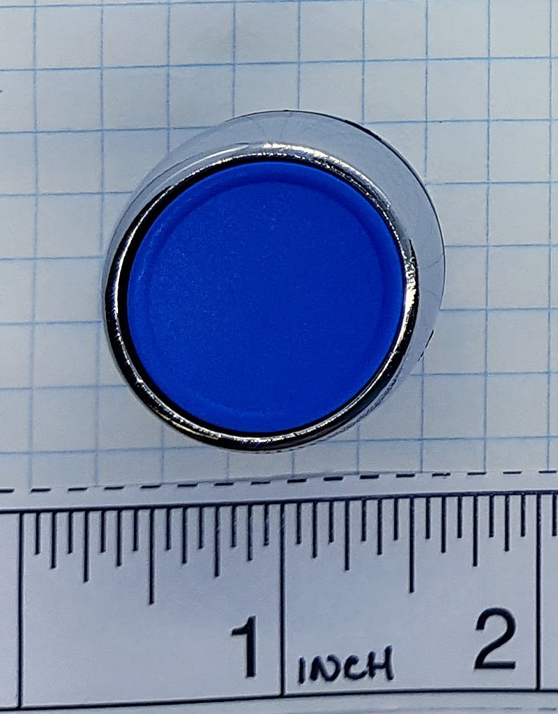 S+S Push Button, Blue, Metal