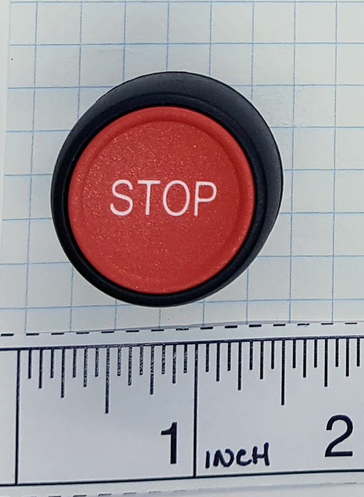 S+S Push Button, Red, Plastic, Flush, "Stop"