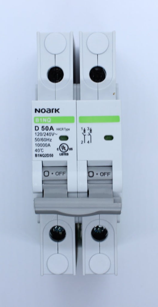 Noark Breaker, 2 Pole, 50 Amp, 250VAC/60VDC Rated