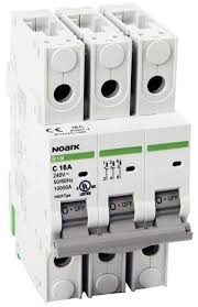 Noark Breaker, 3 Pole, 15 Amp, 250VAC/60VDC Rated
