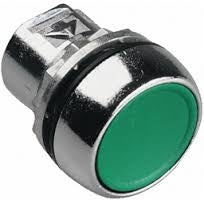 S+S Push Button, Green, Metal