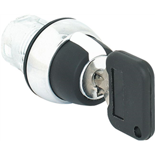 S+S Selector Switch w/ Key, 2-Position Spring Right