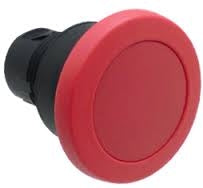 S+S Push Button, Red, Mushroom, Momentary, Plastic, 40mm Top