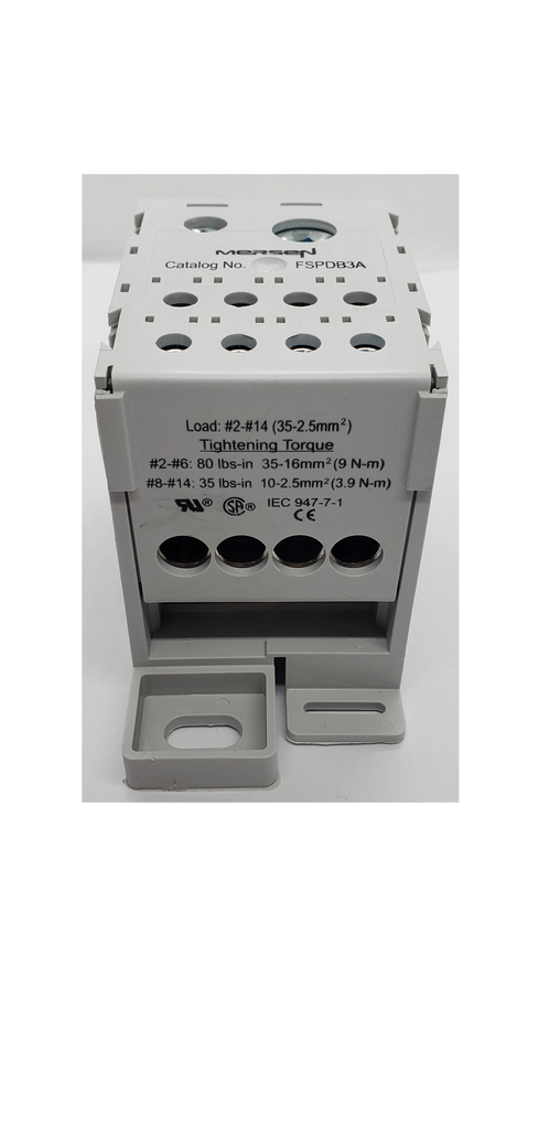 Mersen Splitter Block - Line  2/0-#14, Load  #2-#14