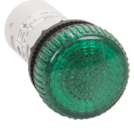 S+S LED Pilot Light & Lens, Green, 24v AC/DC