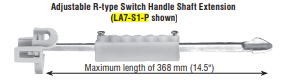 S+S Disconnect Operating Adjustable Shaft for LA7-SB/SY Handle, for LA7 16-100A Disconnect