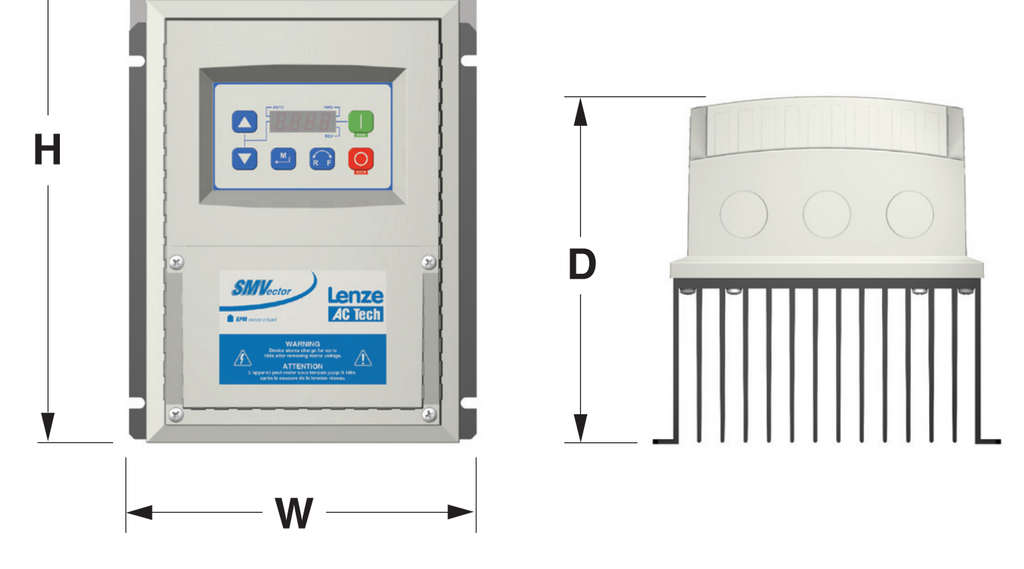 Lenze AC Tech VFD - 30HP - 600v - 3 phase input - NEMA4x Indoor Washdown - Variable Frequency Drive