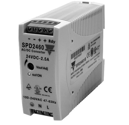 Carlo Power Supply - Input 100-240vac - Output 24vdc, 2.5A, 60w